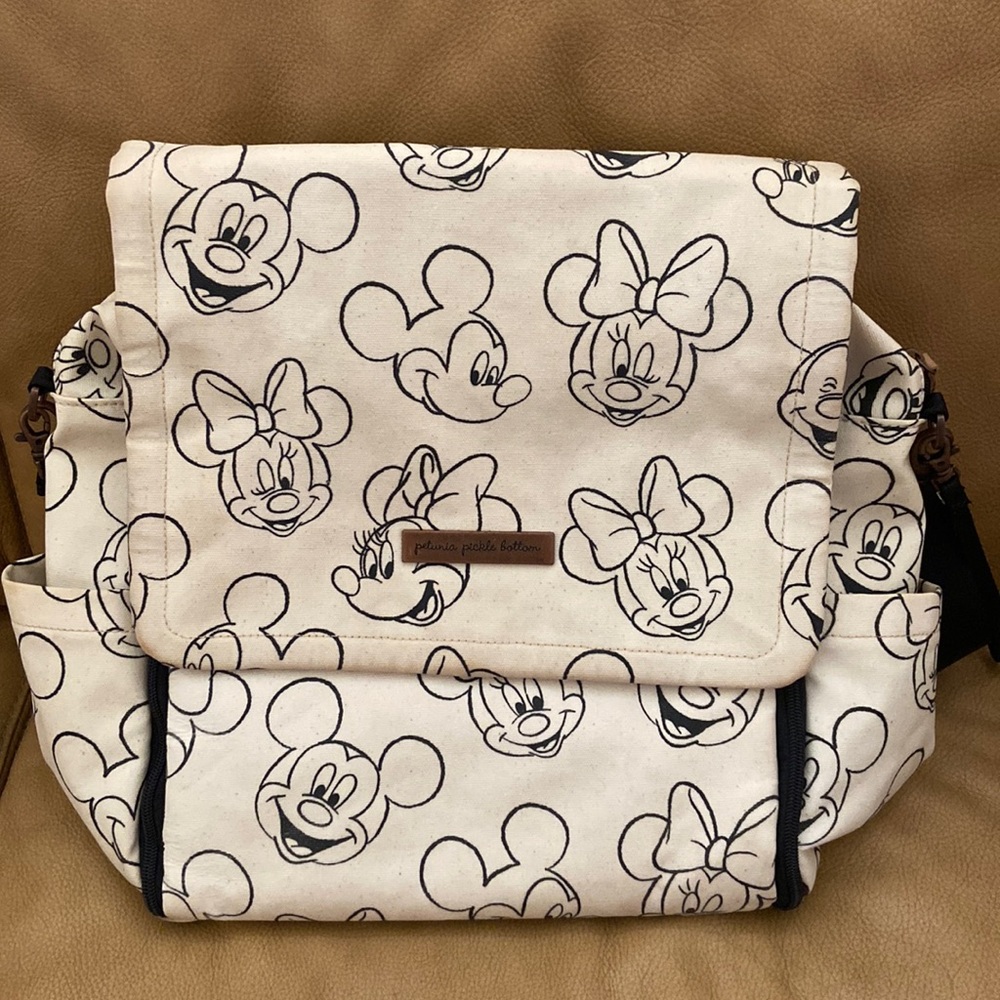 Petunia Pickle Bottom Diaper Bag Disney Mickey and Minnie Black and White